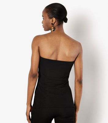 Apricot Black Side Slit Bandeau Top