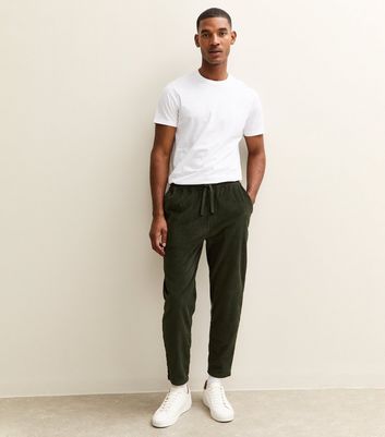 Khaki Relaxed Pull On Drawstring Waist Corduroy Trousers 3 Khaki Relaxed Pull On Drawstring Waist Corduroy Trousers
