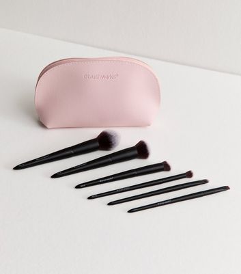 Brushworks Pink Essentials Makeup Bag and Brush Set