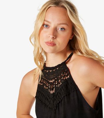 Apricot Back Lace Detail Tiered Midi Dress 4 Apricot Back Lace Detail Tiered Midi Dress