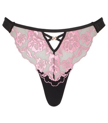 Ann Summers Black Attraction Floral Lace Thong 5 Ann Summers Black Attraction Floral Lace Thong