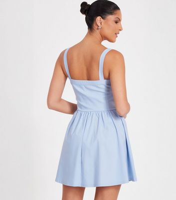 QUIZ Blue Bow Front Mini Dress 3 QUIZ Blue Bow Front Mini Dress
