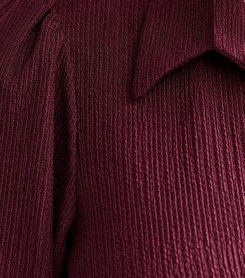 Burgundy Crinkled Shirt Dress 5 Burgundy Crinkled Shirt Dress