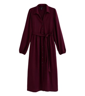 Burgundy Crinkled Shirt Dress 6 Burgundy Crinkled Shirt Dress