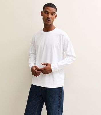 White Oversized Long Sleeve Top