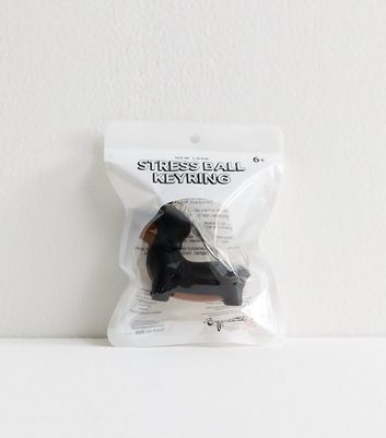 Black Sausage Dog Stress Ball Key Ring