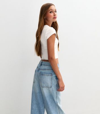 Girls White Butterfly Print T-Shirt 4 Girls White Butterfly Print T-Shirt