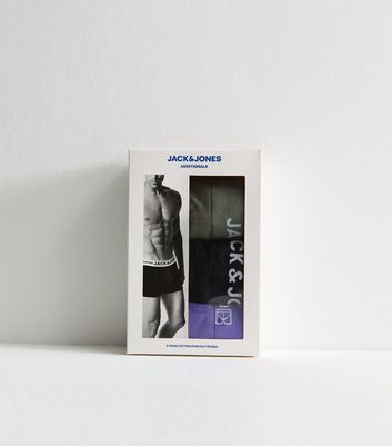 Jack & Jones Light Khaki/Purple/Black Pack Of 3 Jersey Boxers