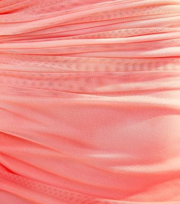 Pink Mesh Printed Side Slit Midi Dress 6 Pink Mesh Printed Side Slit Midi Dress