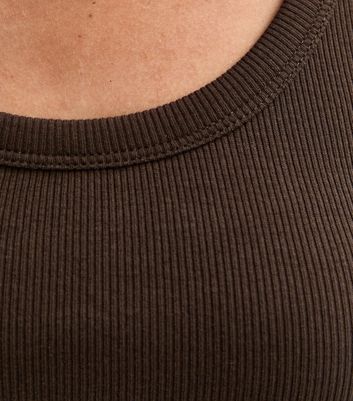 Girls Brown Scoop Neck Ribbed Vest Top 5 Girls Brown Scoop Neck Ribbed Vest Top