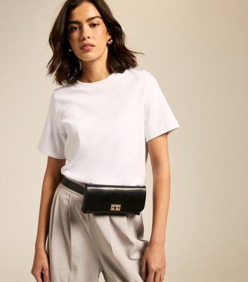 Black Faux Leather Belt Phone Bag