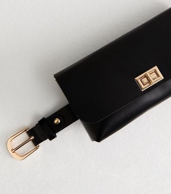 Black Faux Leather Belt Phone Bag 3 Black Faux Leather Belt Phone Bag