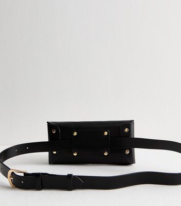 Black Faux Leather Belt Phone Bag 4 Black Faux Leather Belt Phone Bag