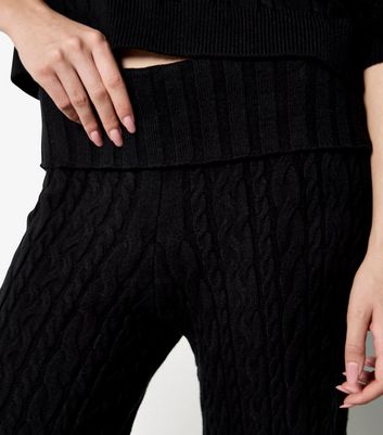Apricot Black Cable Knit Wide Leg Trousers 4 Apricot Black Cable Knit Wide Leg Trousers