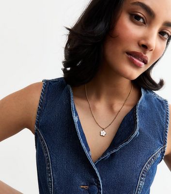 18ct Gold Plated Initial C Flower Necklace