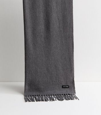 Jack & Jones Grey Fringe Trim Scarf