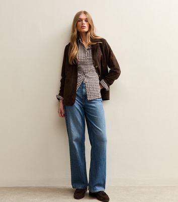 Brown Textured Checked Oversized Shirt 3 Brown Textured Checked Oversized Shirt