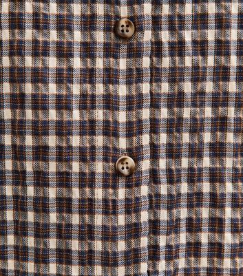 Brown Textured Checked Oversized Shirt 5 Brown Textured Checked Oversized Shirt