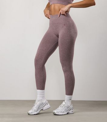 Gym King Light Burgundy Logo Embroidered Leggings