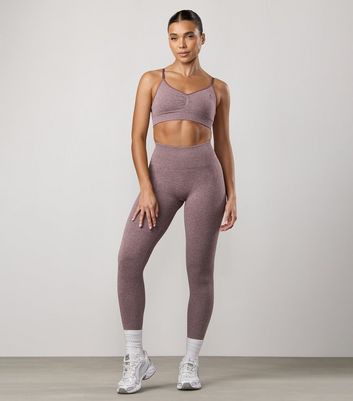 Gym King Light Burgundy Logo Embroidered Leggings