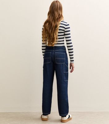 Dark Blue Baggy Mid Rise Jeans 5 Dark Blue Baggy Mid Rise Jeans