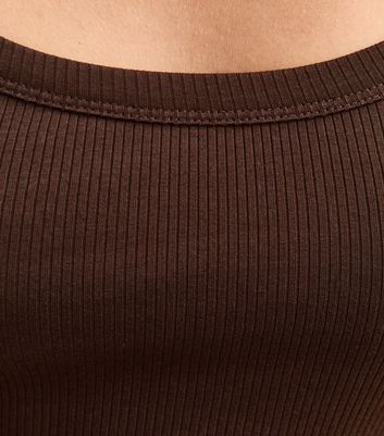 Brown Scoop Neck Long Sleeve Ribbed Top 5 Brown Scoop Neck Long Sleeve Ribbed Top