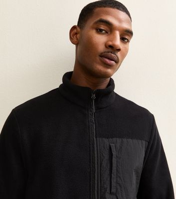 Black Regular Fleece Tech Jacket