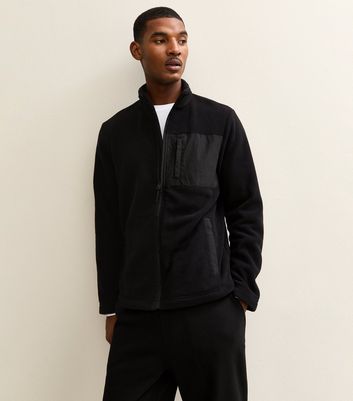 Black Regular Fleece Tech Jacket