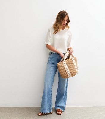 White Textured Short Sleeve Slouchy T-Shirt 3 White Textured Short Sleeve Slouchy T-Shirt